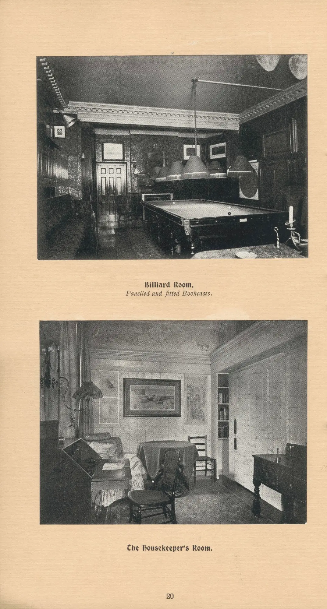The Billiard Room and Housekeeper's Room